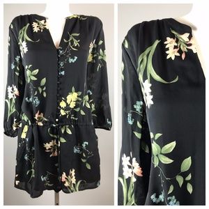 JOIE Womens Sarnelle Floral Print Romper Silk